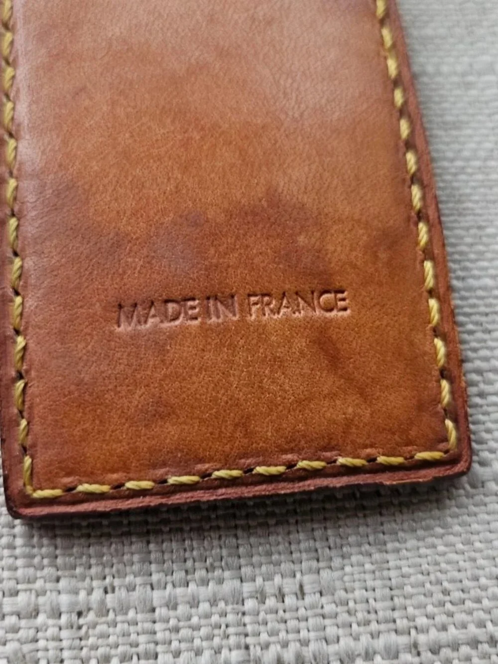 Vintage Louis Vuitton Name Tag Travel Tag Leather Luggage ID Tag Made France